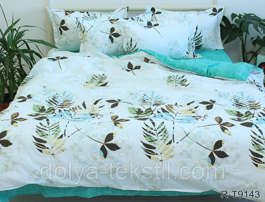 Полуторний комплект постільної білизни з ранфорсу ТМ TAG 1,5-спальн. з компаньоном R-T9143, фото 1