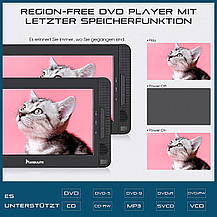 Автомобільний DVD-плеєр NAVISKAUTO, 2 екрани, 10,5 дюйма, Amazon, Німеччина, фото 2