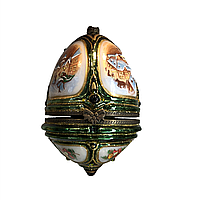 Елочная игрушка на подставке Яйцо с сюрпризом Елочка KOMOZJA Egg, стекло, сус. золото, стразы Swarovski