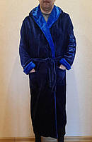 Мужской длинный теплый домашний махровый халат больших размеров, р.58,60,62.