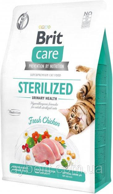 Сухий корм для стерилізованих котів Brit Care Cat GF Sterilized Urinary Health з куркою 2 кг (8595602540730)