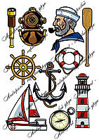 Съедобная картинка "Море, моряку, морская тематика" сахарная и вафельная картинка а4