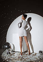 Модна корсетна сукня міні зі стрейч-сіткою з фігурним вирізом Sms7855, фото 5