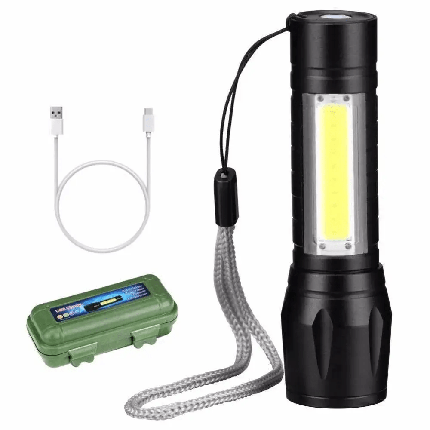 Ліхтар ручний акумуляторний BL 511 COB, usb заряджання + кейс/LED світлодіодний ліхтарик, фото 2