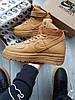Чоловічі зимові кросівки Nike Air Force high light Brown (Коричеві) Взуття Найк Аір Форс високі шкіра утеплені Єврозима ТЕРМО, фото 4