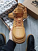 Чоловічі зимові кросівки Nike Air Force high light Brown (Коричеві) Взуття Найк Аір Форс високі шкіра утеплені Єврозима ТЕРМО, фото 5