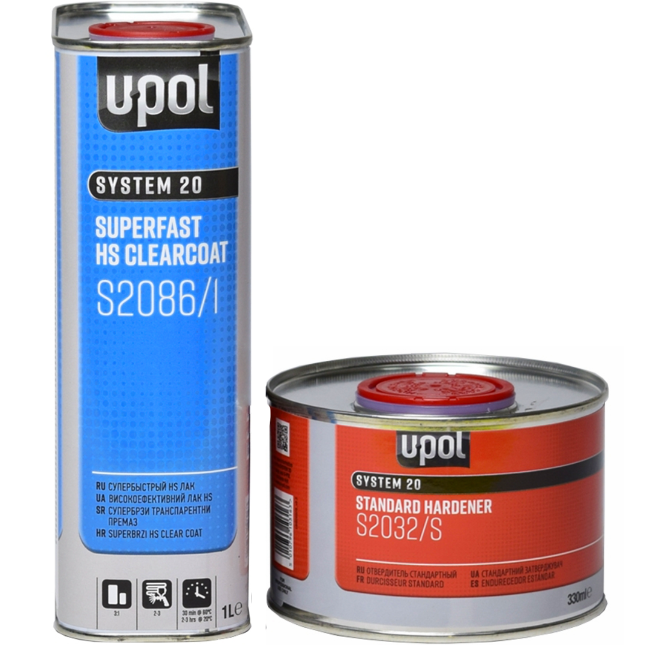 Лак акриловий швидковисихаючий U-POL S2086 3:1 HS, 1 л + 330 мл, фото 1