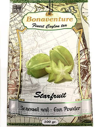 Чай зелений з карамболем Bonaventure Starfruit 100 г, фото 2