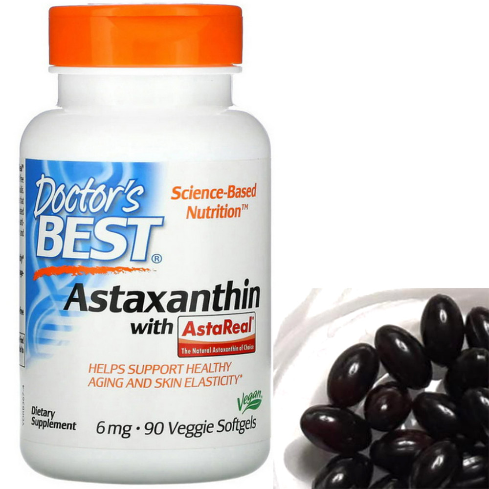 Астаксантин Doctor's BEST Astaxanthin with Asta Real 6 mg 90 вег капсул