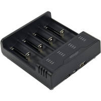Зарядний пристрій для акумуляторів EnerGenie input:TYPE-C\/Micro-USB, AAA\/AA\/...14650\/18650, power bank function (BC-USB-02)