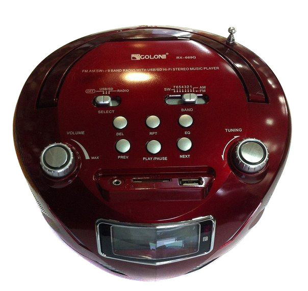 Бумбокс колонка часы MP3 Golon RX 669Q Red - фото 3 - id-p1381060387