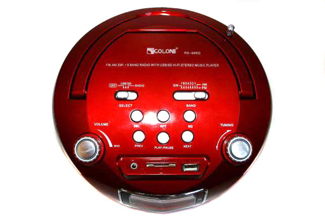 Бумбокс колонка часы MP3 Golon RX 669Q Red - фото 5 - id-p1381060387