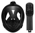 Маска для плавання панорамна з трубкою 5460 чорна, s-m, фото 6