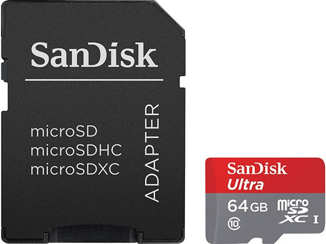Карта пам'яті SanDisk Ultra microSD XC 64GB class 10 UHS-I SD адаптер