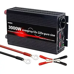 Інвертор, перетворювач напруги Houli 12V/220V 3000W/1500W — 50Hz чистий синус