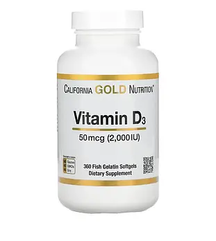 California Gold Nutrition D3 50mg (2000) 360