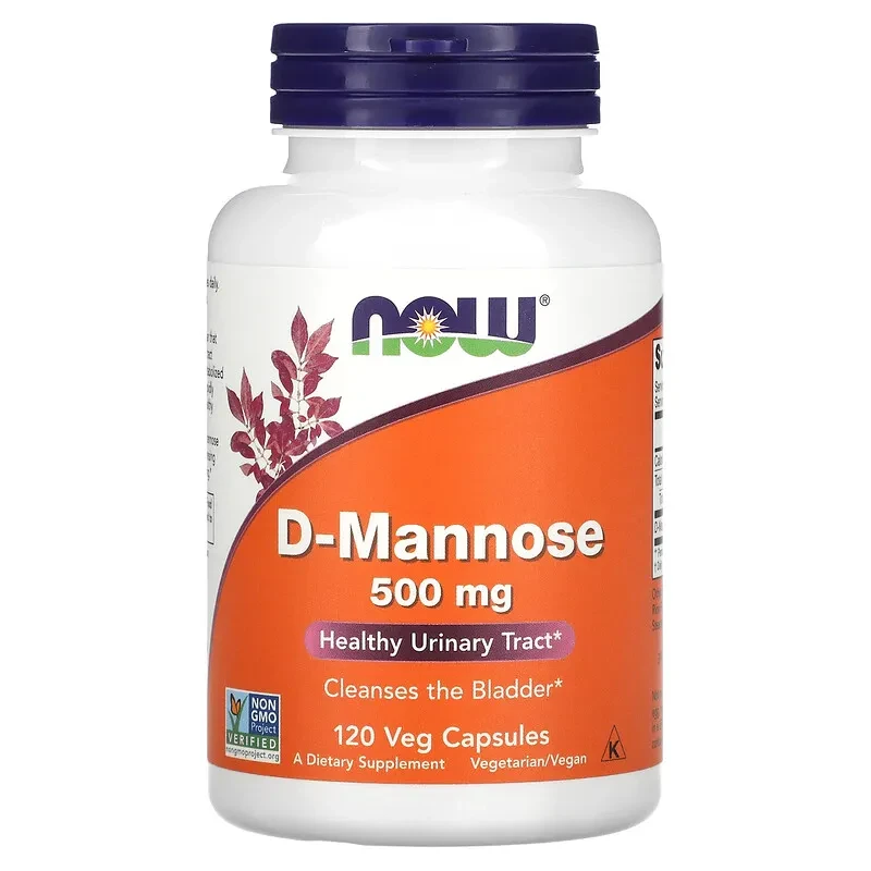 Now Foods, D-манноза, 500 мг, 120 вегетаріанських капсул