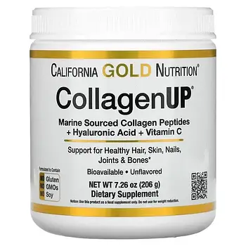 California Gold Nutrition CollagenUP, C, гіалуронова кислота , 206 g