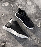 Чоловічі зимові шкіряні черевики з хутром чорні модні. Чоловіче зимове взуття, фото 2