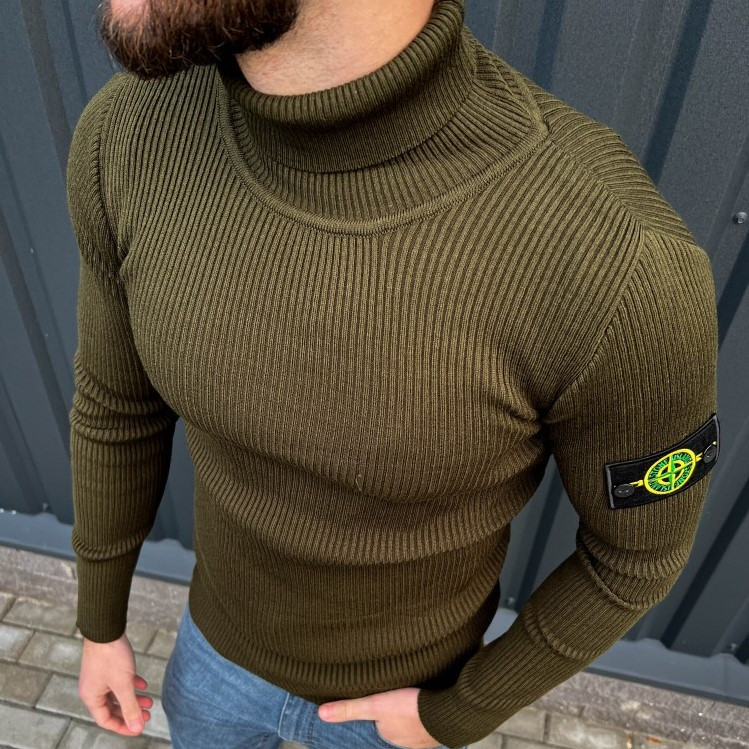 Чоловічий гольф Stone Island светр Стон Айленд коричневий чоловіча кофта