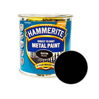 Hammerite антикорозійна фарба по металу "3 в 1", чорна напівматова, 0,25л