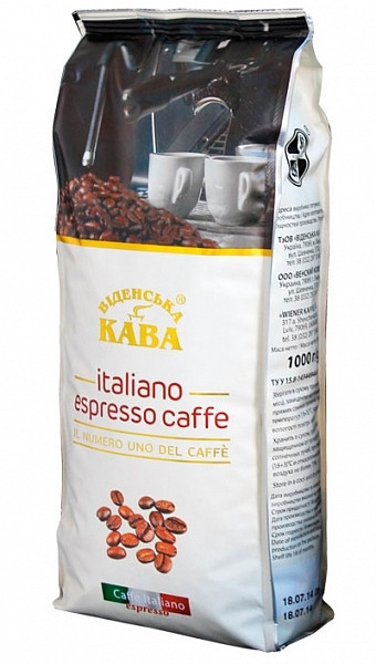 ОРИГІНАЛ! Кава в зернах Віденська кава "espresso Italiano caffe", 1кг (Віденська Espresso Italiano)