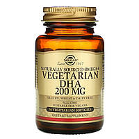 Омега 3 ДГК Solgar (Naturally Sourced Omega-3 Vegetarian DHA) 200 мг 50 капсул