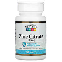 Цинк Цитрат 21st Century (Zinc Citrate) 50 мг 60 таблеток