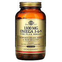 Омега 3 6 9 Solgar (Omega 3 6 9) 1300 мг 120 м'яких таблеток