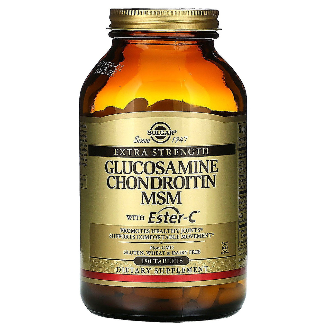 Глюкозамин Хондроитин и МСМ с Эстер-C Solgar (Glucosamine Chondroitin MSM with Ester-C) 180 таблеток - фото 1 - id-p1734055141