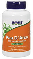 Кора муравьиного дерева "Pau D'Arco 500 mg of Inner Bark" Now Foods, 500 мг, 100 капсул