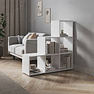 Книжковий стелаж гірка на 6 осередків для дому з ДСП Полиця драбинки для книг та декоративних елементів у вітальню, фото 2