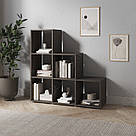 Книжковий стелаж гірка на 6 осередків для дому з ДСП Полиця драбинки для книг та декоративних елементів у вітальню, фото 6