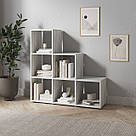 Книжковий стелаж гірка на 6 осередків для дому з ДСП Полиця драбинки для книг та декоративних елементів у вітальню, фото 4