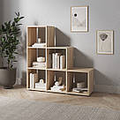 Книжковий стелаж гірка на 6 осередків для дому з ДСП Полиця драбинки для книг та декоративних елементів у вітальню, фото 5
