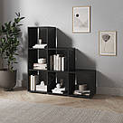 Книжковий стелаж гірка на 6 осередків для дому з ДСП Полиця драбинки для книг та декоративних елементів у вітальню, фото 7