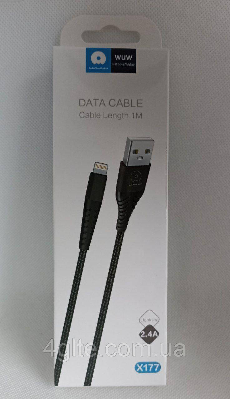 Lightning Data Cable 2.4A Length 1M X177, фото 1