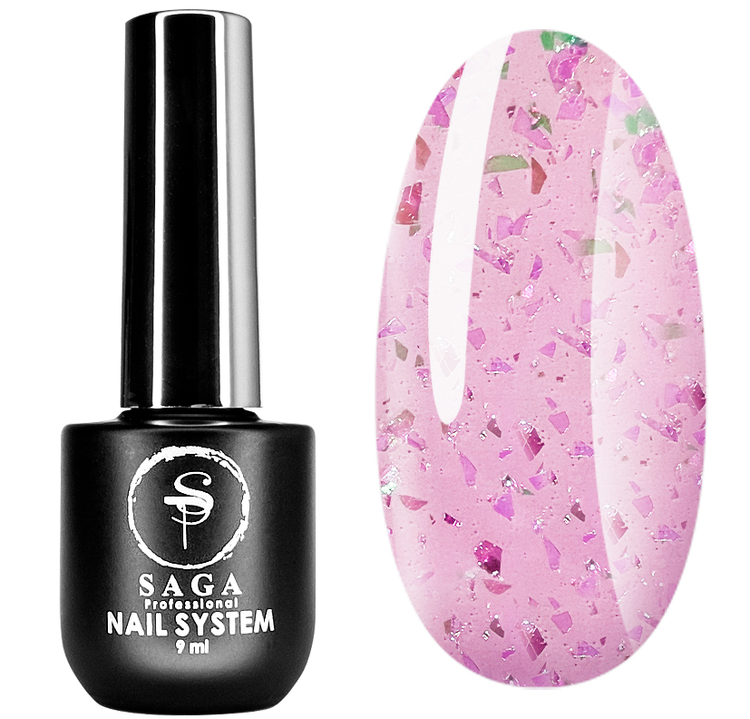 Камуфляжна база зі слюдою SAGA Agate Base No04 (рожева), 9 мл