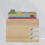 Набір дощечок для нарізування з підставкою для кухні, фото 4