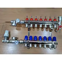 Колектор для теплої підлоги "Koer" в зборі без насоса на 7 контурів