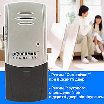 Датчик відкриття дверей із сиреною та функцією оповіщення про відвідувача Doberman Security SE-0101С, звукова сигналізація,, фото 2