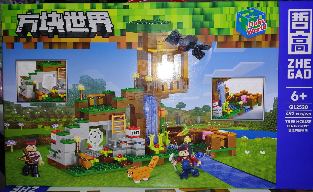 Конструктор QL 2520 Майнкрафт minecraft Сторожевой пост у водопада 492 детали швидка відправка Якість