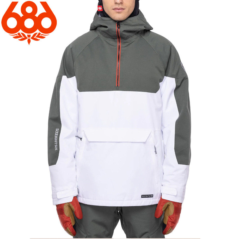 Зимовий Анорак куртка для сноуборду та лиж Renewal Insulated Anorak White Clrblk 686 бренд чоловічий анорак білий