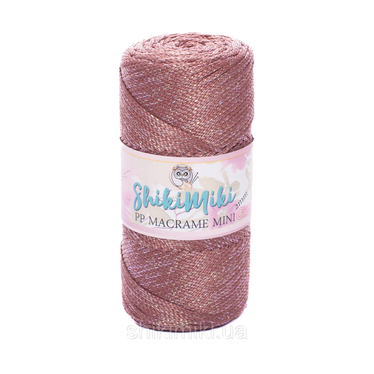Трикотажний шнур з люрексом PP Macrame Glitter, колір Карміновий