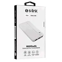 Внешний аккумулятор Power bank S Link IP G10N на 2 USB 10000 mAh для портативной зарядки белый вход Type C