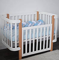 Захист у ліжечко Бампер-коса Baby Veres White Blue Grey 120х15 см, фото 4