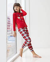 Пижама на девочку c брюками в клетку-олень Рождественское настроение Nicoletta 85340ю