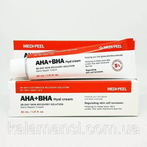Оновлювальний пілінг крем із кислотами Medi-Peel AHA BHA 28 Days Hyal Cream 50 мл