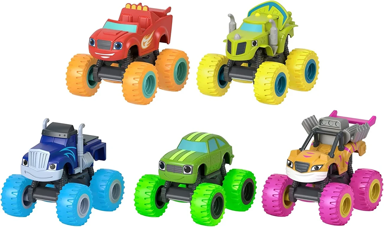 Fisher-Price Набір спалах і диво машинки Неонні колеса (Спалах, Зег, Крушила, Огірчик і Рик 5 шт.)