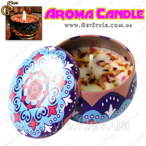 Ароматична свічка Ваніль Aroma Candle в металевому боксі 6 х 4 см, фото 1